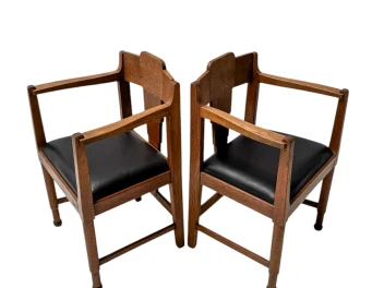 Two Art Deco Amsterdamse School Armchairs, by Frits Spanjaard, 1920s